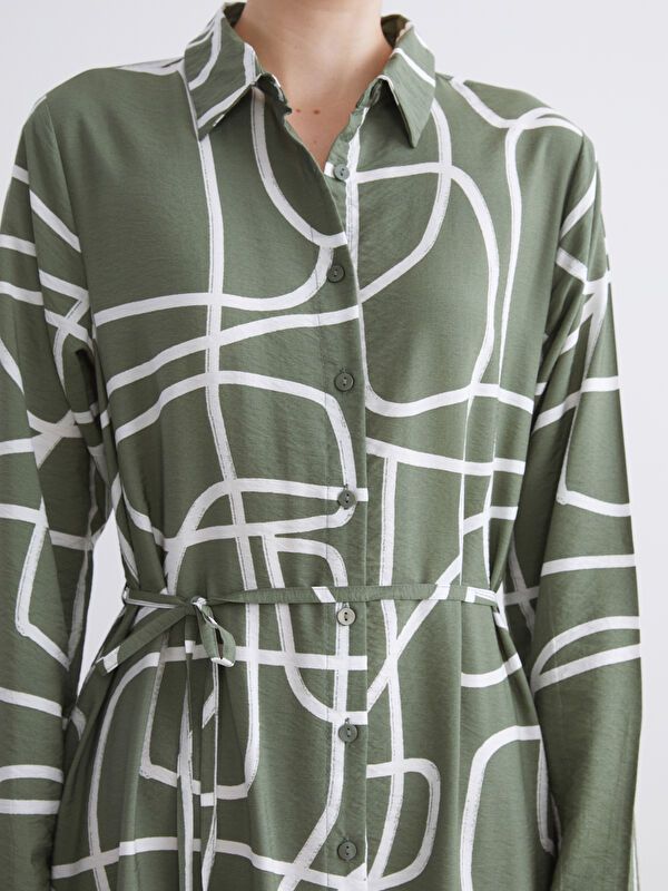 Moudda LC Waikiki - Robe tissée manches longues Femme Imprimé vert - Tunisie 3