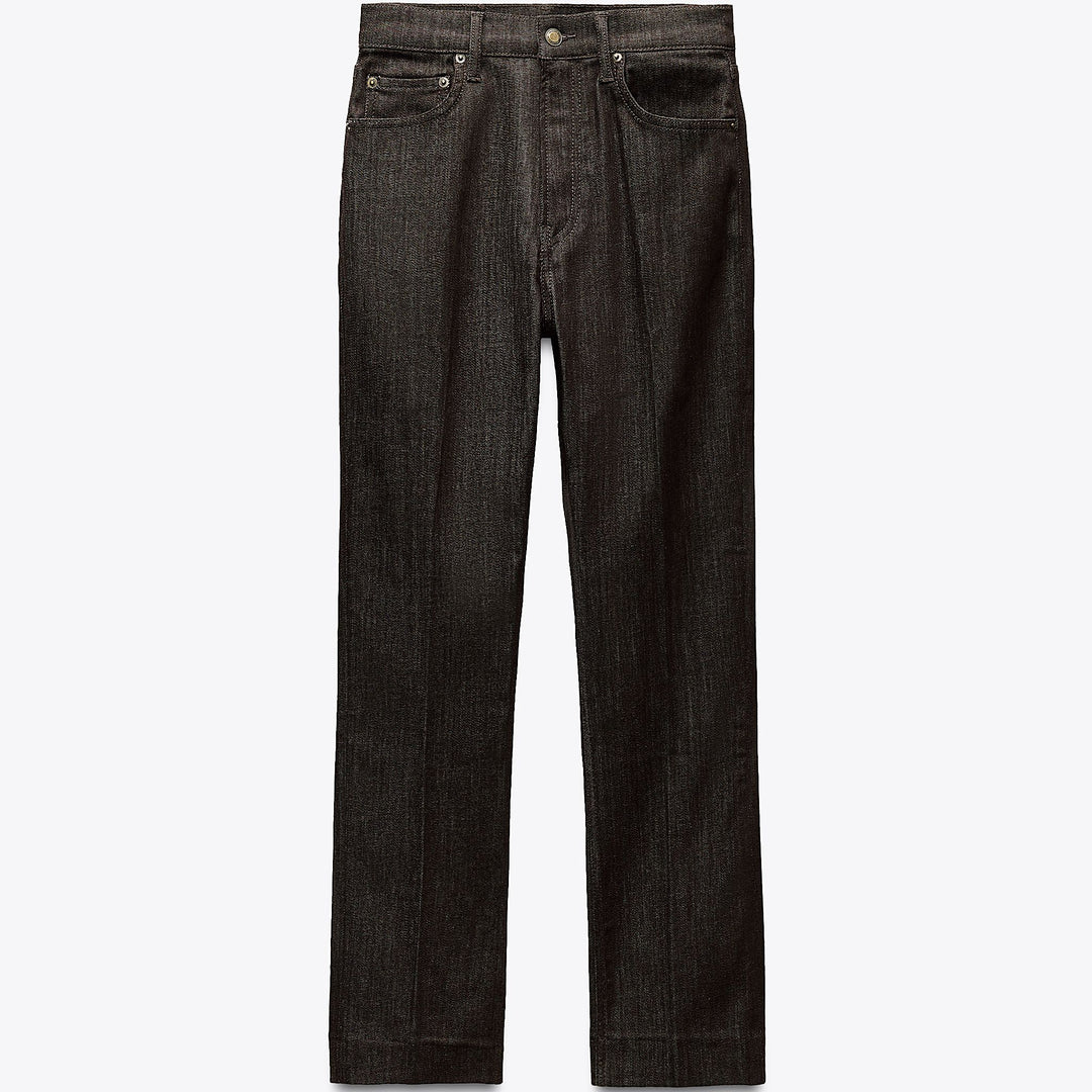 Moudda ZARA - Pantalon Bootcut - Taille Haute & Cropped Marron - Tunisie 1