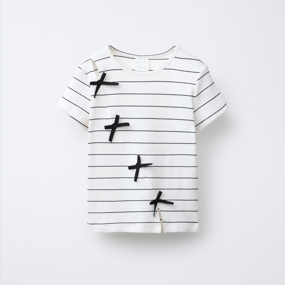Moudda ZARA - T-Shirt - Rayures, Découpe & Nœuds - Tunisie 1