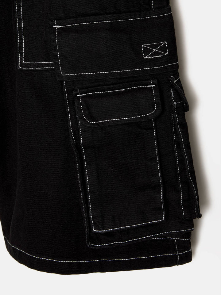 Moudda PULL & BEAR - Bermuda Denim Cargo Multi-Poches Contrast ST - Tunisie 3