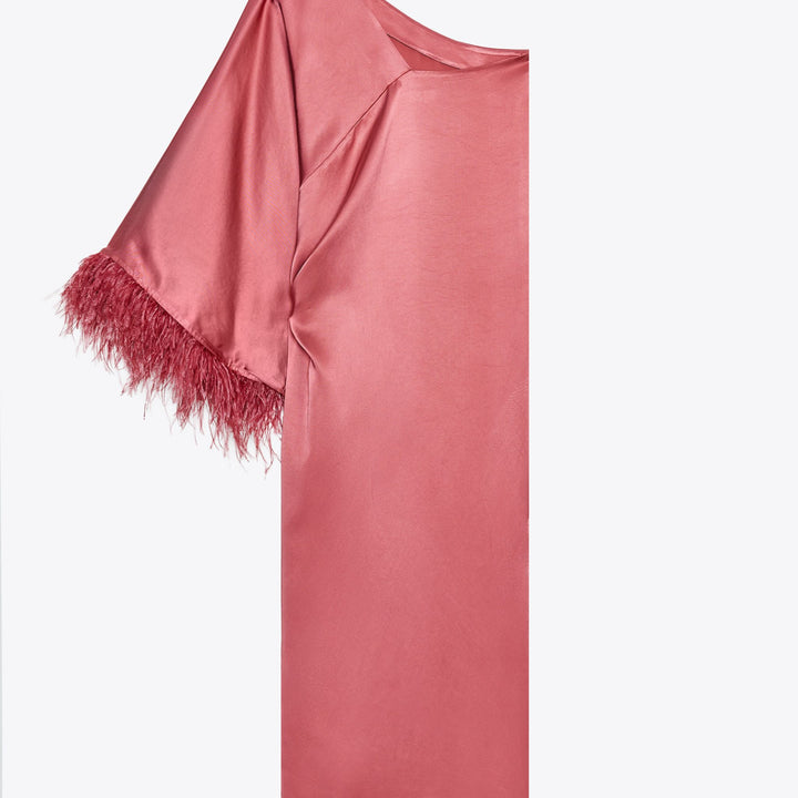 Moudda ZARA - Robe Longue Satin - Asymétrique & Plumes - Tunisie 2