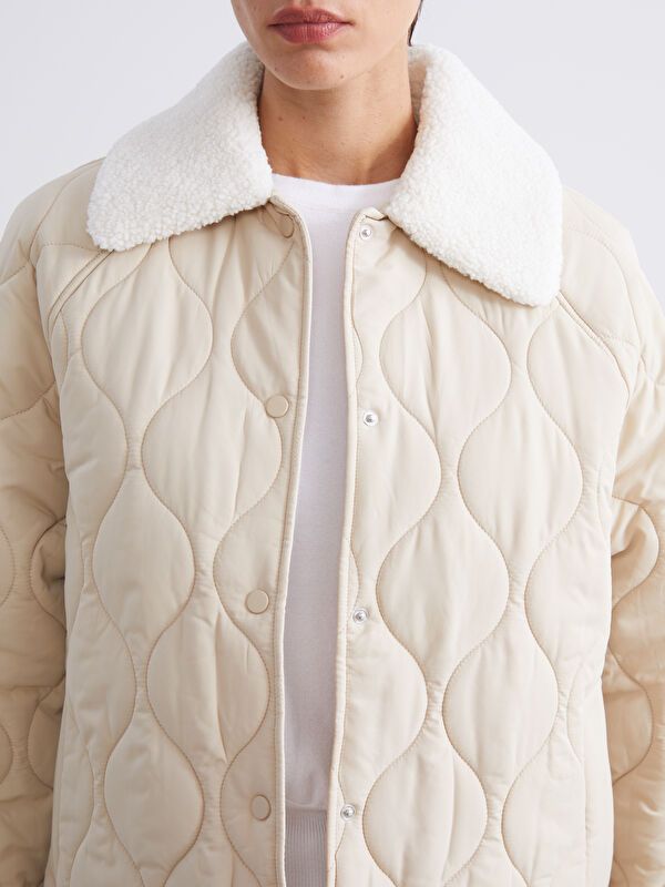 Moudda LC Waikiki - Manteau matelassé en nylon Femme Beige - Tunisie 3
