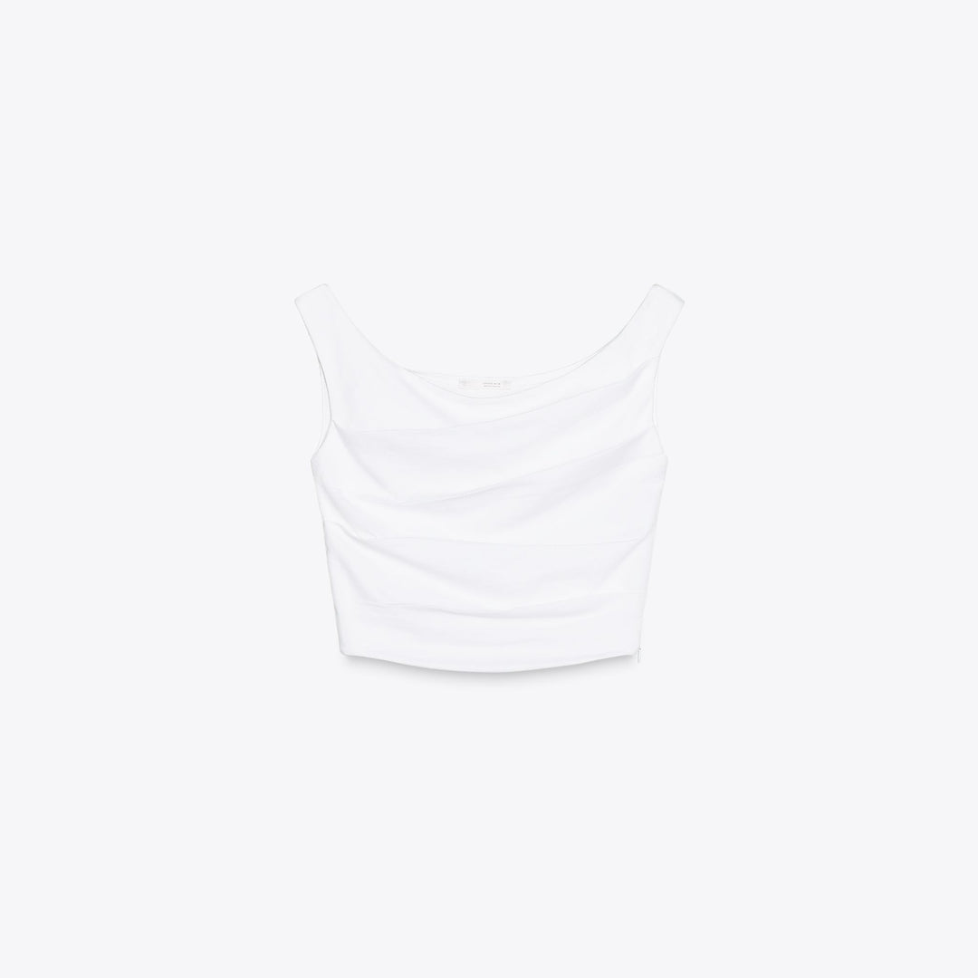 Moudda ZARA - T-Shirt - Bretelles, Plis & Drapé Coton - Tunisie 1