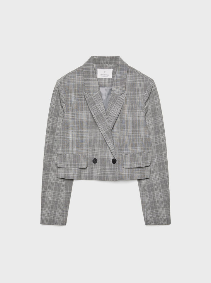 Moudda STRADIVARIUS - Blazer Crop à Carreaux - Tunisie 3