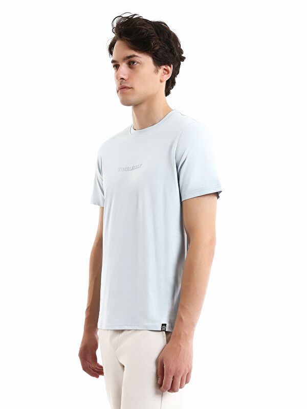 Moudda LC Waikiki - T-shirt imprimé en jersey manches courtes Homme Bleu - Tunisie 4