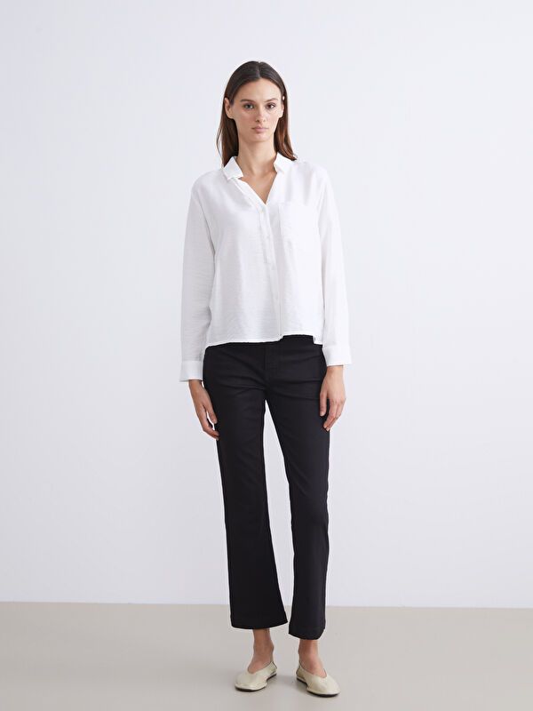 Moudda LC Waikiki - Chemise tissée manches longues Femme Ecru - Tunisie 2