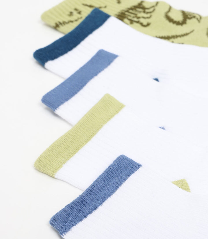 Moudda Lefties - Pack 5 Chaussettes Cheville - Dinosaure Bleu - Tunisie 3