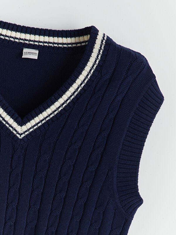 Moudda LC Waikiki - Pull tricot sans manches Fille Marine - Tunisie 3