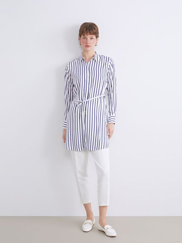 Moudda LC Waikiki - Tunique à manches longues Femme Rayures bleues - Tunisie 2