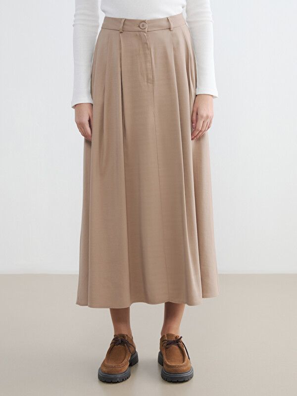 Moudda LC Waikiki - Jupe longue en tissu pour Femme couleur Beige - Tunisie 2