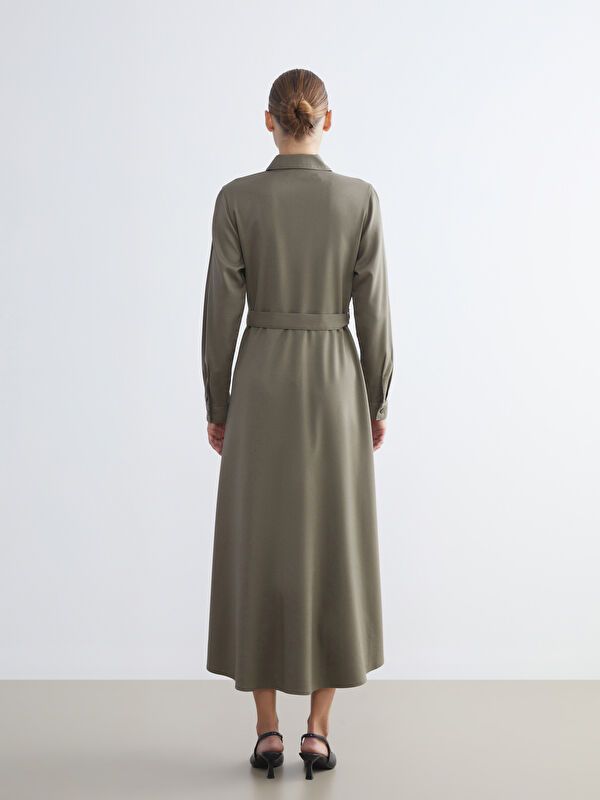 Moudda LC Waikiki - Robe tissée manches longues Femme Kaki - Tunisie 4