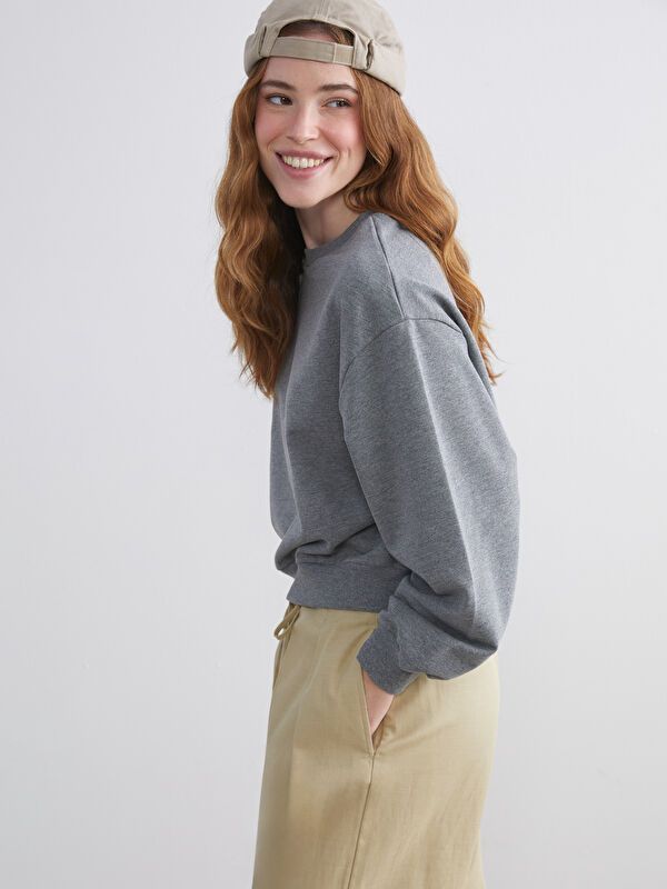 Moudda LC Waikiki - Sweatshirt en jersey Femme Mélange gris clair - Tunisie 1