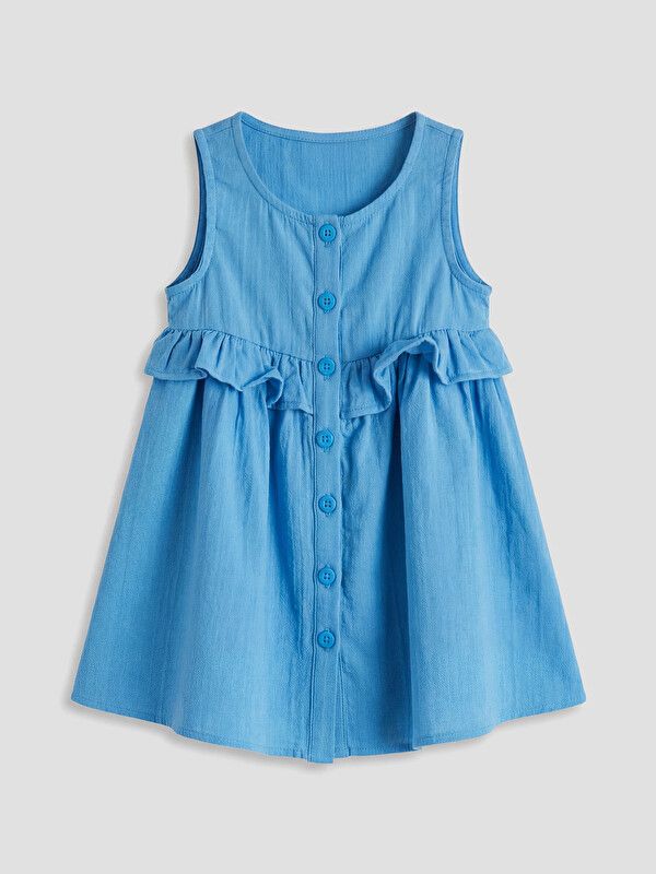 Moudda LC Waikiki - Robe manches courtes en tissu pour Fille couleur Bleu - Tunisie 1