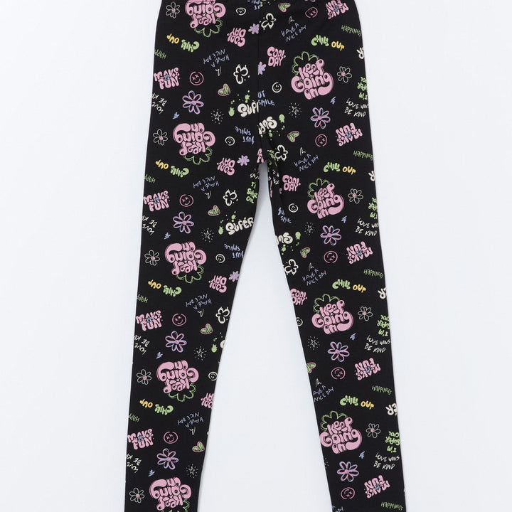 Moudda LC Waikiki - T-shirt en jersey stretch Fille Imprimé en noir - Tunisie 4