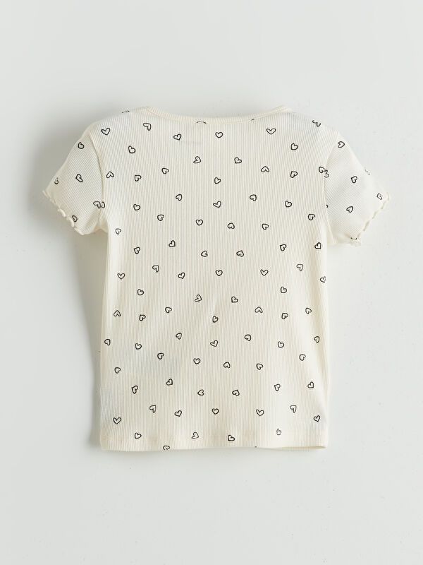 Moudda LC Waikiki - Body jersey manches courtes licence Fille Imprimé écru - Tunisie 2