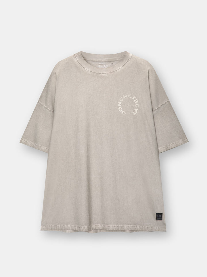 Moudda PULL & BEAR - T-Shirt Demi-Manches Col Léopard Beige Lavé - Tunisie 1
