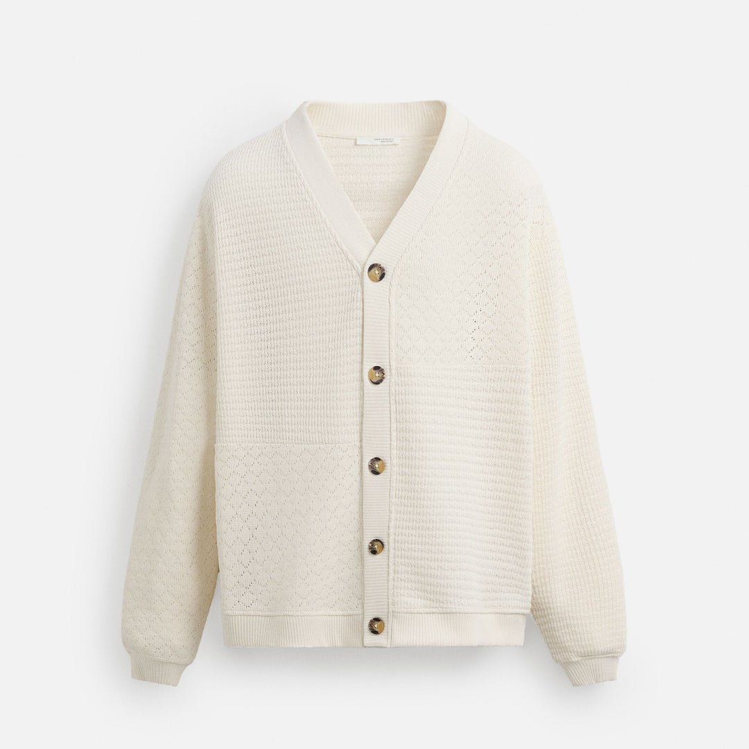 Moudda ZARA - Cardigan - Panneaux Jacquards (Tennis Vert) - Tunisie 1