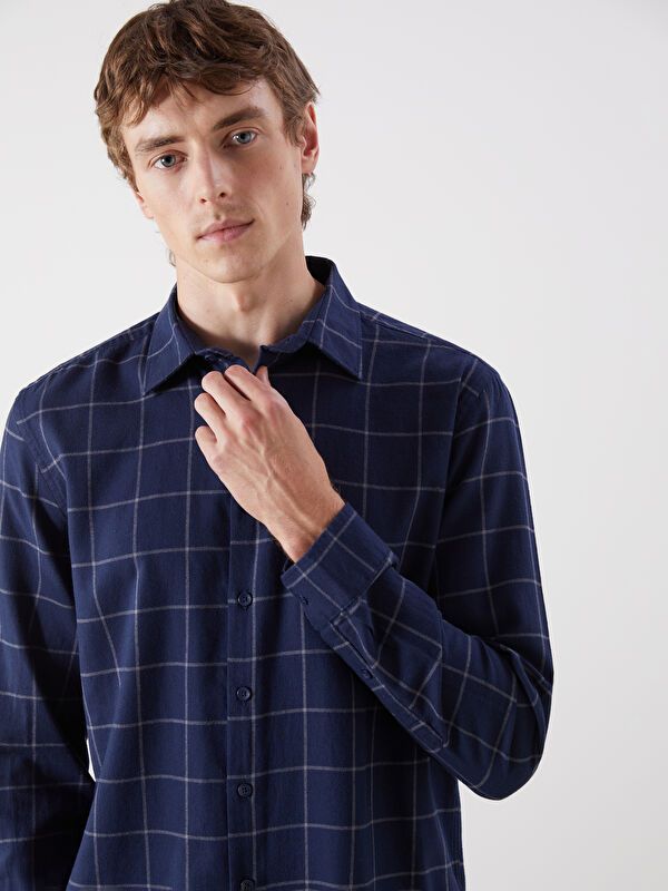 Moudda LC Waikiki - Chemise tissée manches longues Homme Rayures marine - Tunisie 1