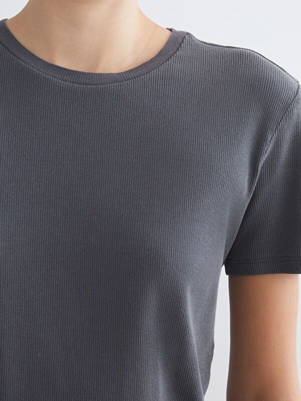 Moudda LC Waikiki - Body jersey manches courtes Femme Gris foncé - Tunisie 3