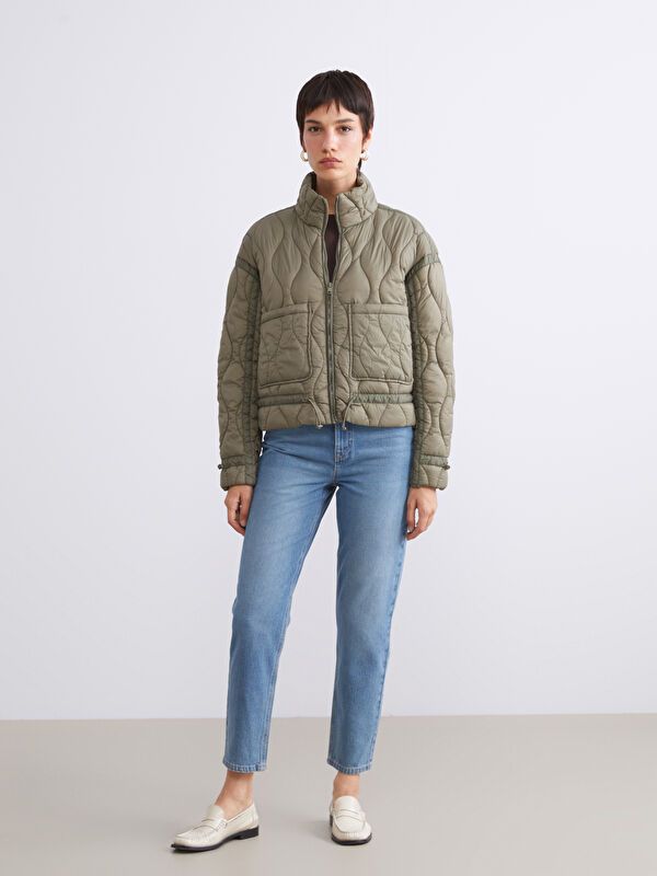 Moudda LC Waikiki - Manteau matelassé léger Femme Kaki clair - Tunisie 2