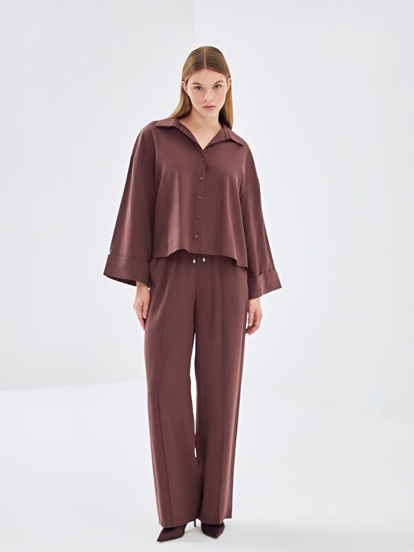 Moudda LC Waikiki - Pantalon tissé moyen Femme Brun clair - Tunisie 1