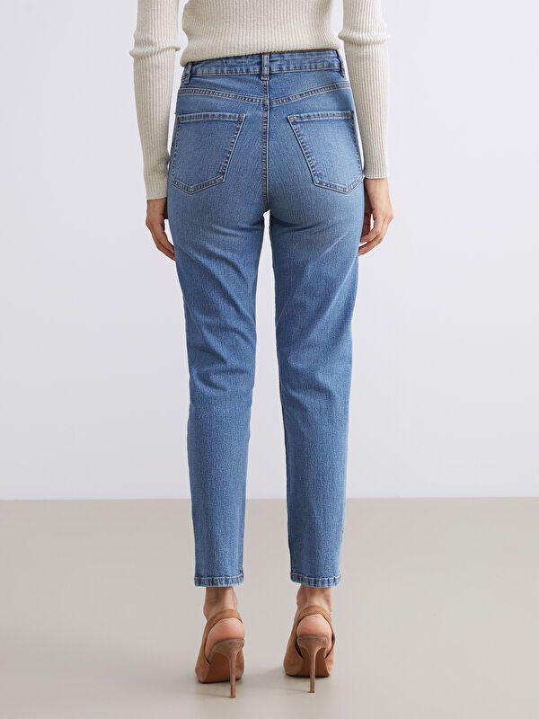 Moudda LC Waikiki - Pantalon jean tissé basique Femme Rodéo mid indigo - Tunisie 4