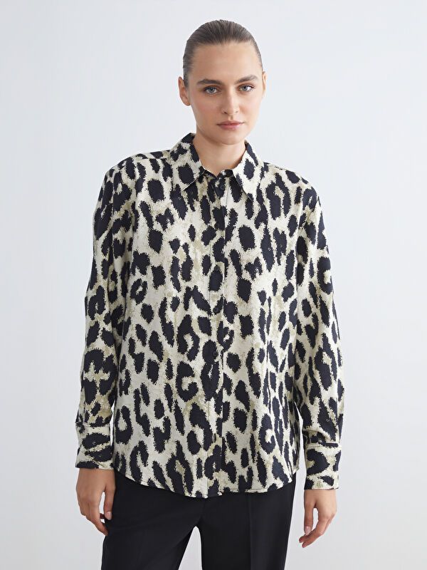 Moudda LC Waikiki - Chemise tissée imprimée manches longues Femme Imprimé mélange - Tunisie 1