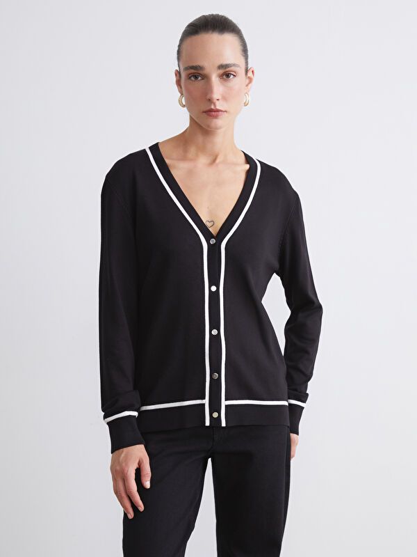 Moudda LC Waikiki - Cardigan fin en tricot Femme Noir - Tunisie 1