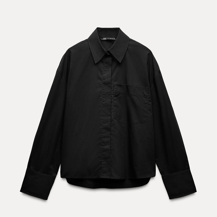 Moudda ZARA - Chemise popeline manches longues grande poche - Tunisie 1