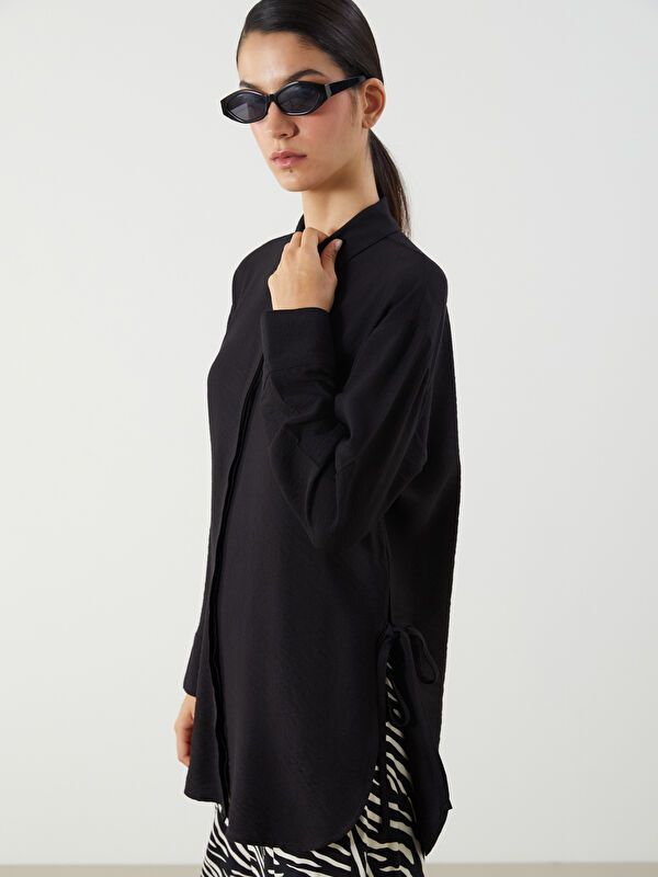 Moudda LC Waikiki - Tunique tissée manches longues Femme Noir - Tunisie 1