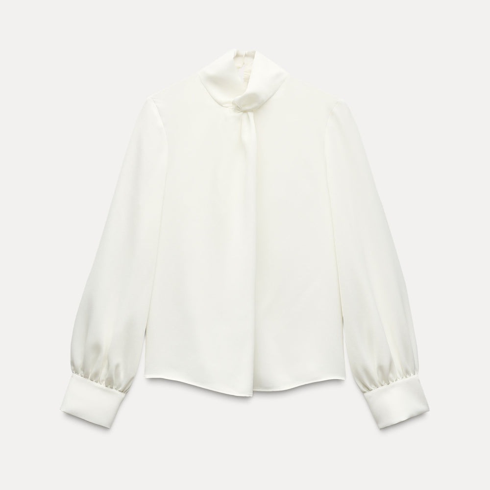 Moudda ZARA - Chemise satin détail nœud encolure manches longues - Tunisie 2