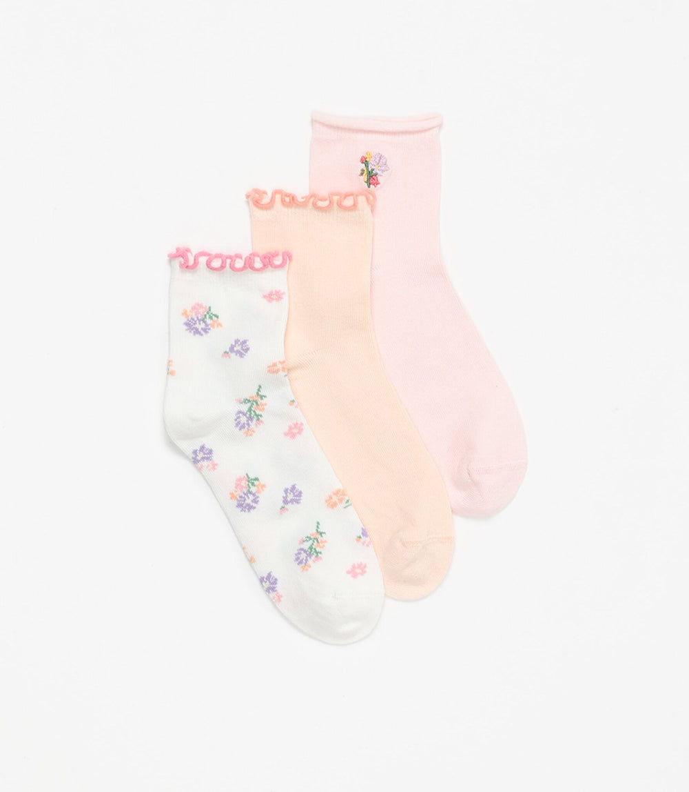 Moudda Lefties - Pack 3 Chaussettes Cheville - Fleur Curling - Tunisie 2