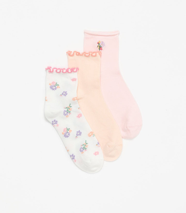 Moudda Lefties - Pack 3 Chaussettes Cheville - Fleur Curling - Tunisie 2