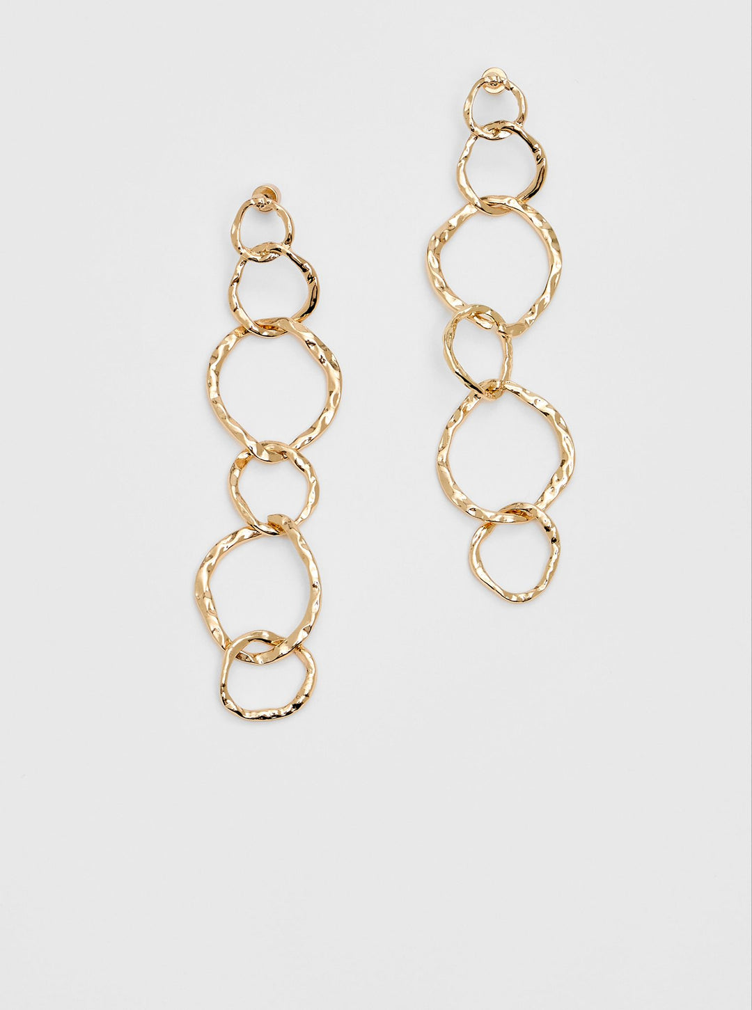 Moudda STRADIVARIUS - Boucle d'Oreille Longue Cercle Texturé - Tunisie 1