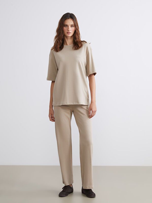 Moudda LC Waikiki - Pantalon en jersey Femme Beige foncé - Tunisie 1