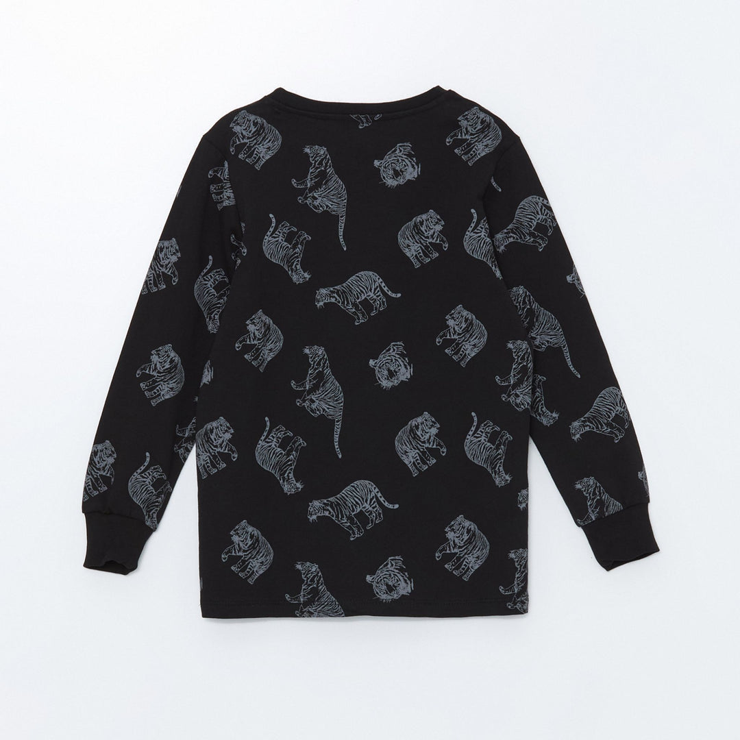 Moudda LC Waikiki - Pyjama en jersey manches longues Garçon Impression anthracite - Tunisie 4