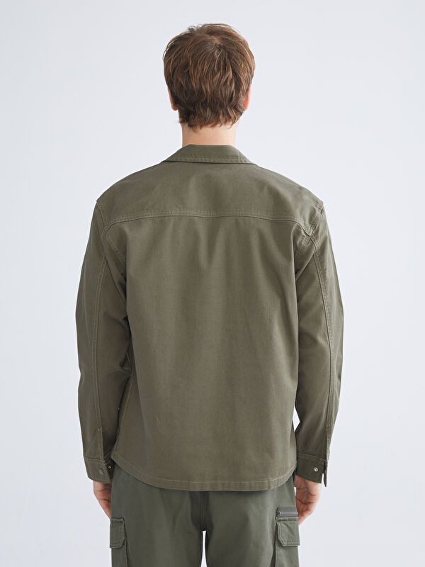Moudda LC Waikiki - Veste-chemise tissée Homme Kaki - Tunisie 4