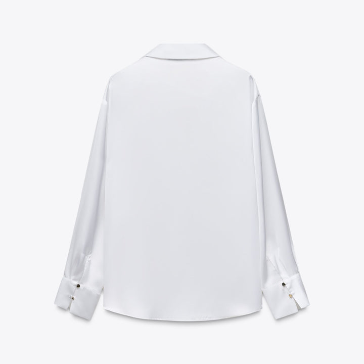 Moudda ZARA - Chemise Satin - Encolure Forcée & Bouton Doré - Tunisie 2