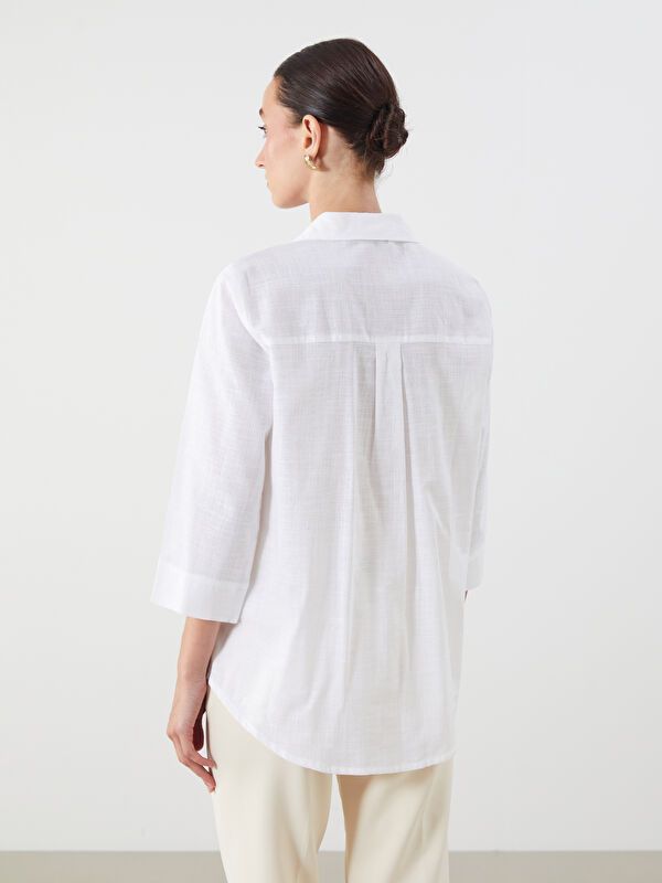 Moudda LC Waikiki - Chemise tissée manches longues Femme Ecru - Tunisie 4