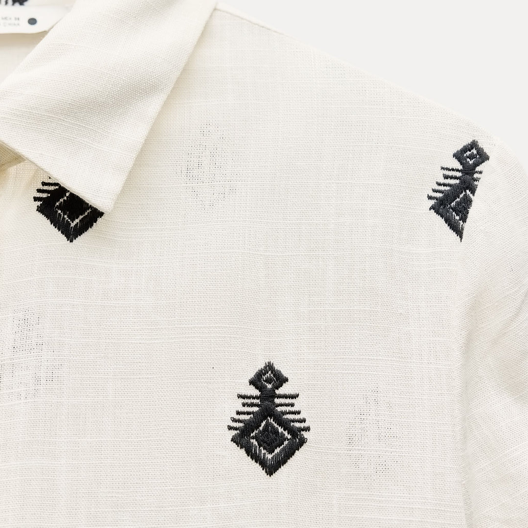 Moudda ZARA - Set top brodé noir/blanc - Tunisie 3