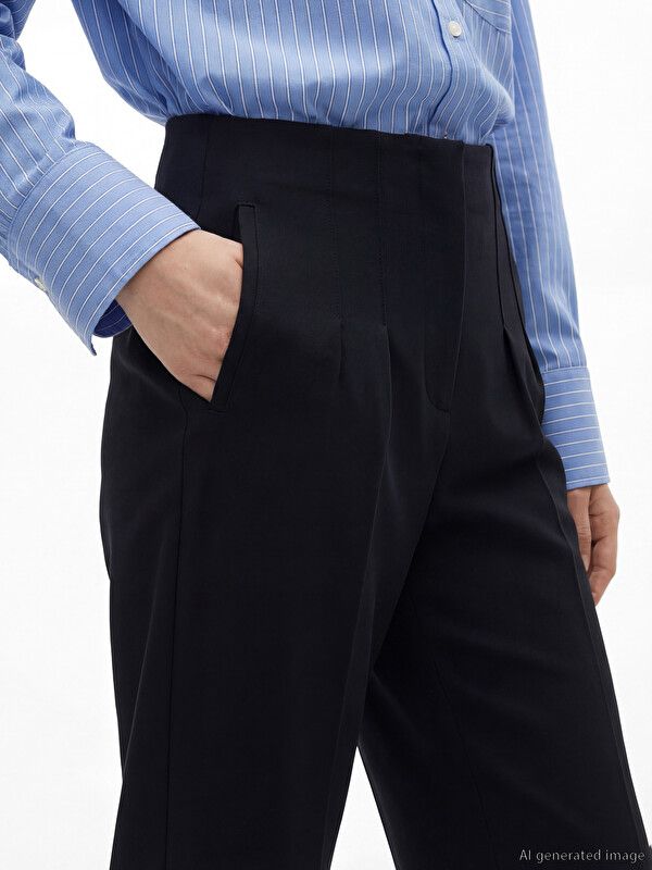 Moudda LC Waikiki - Pantalon mi-saison en tissu pour Femme couleur Noir - Tunisie 3