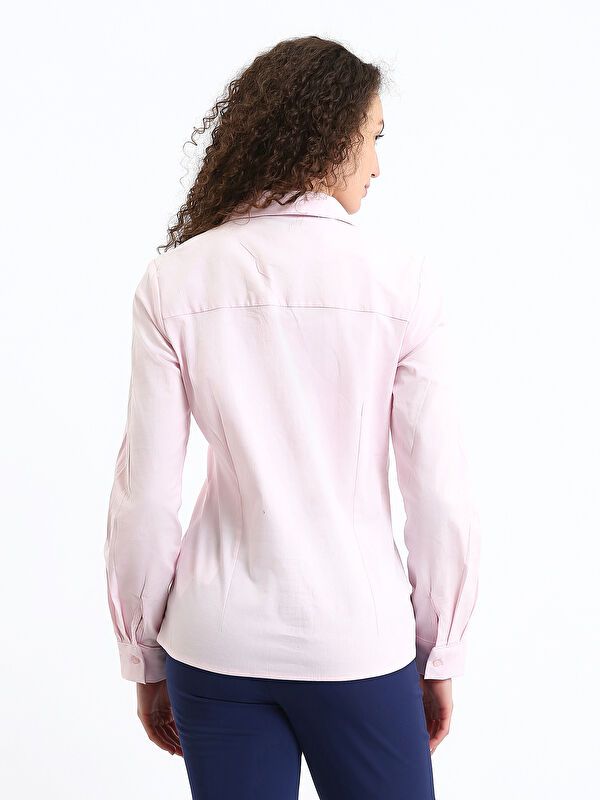 Moudda LC Waikiki - Chemise tissée manches longues Femme Rose clair - Tunisie 5