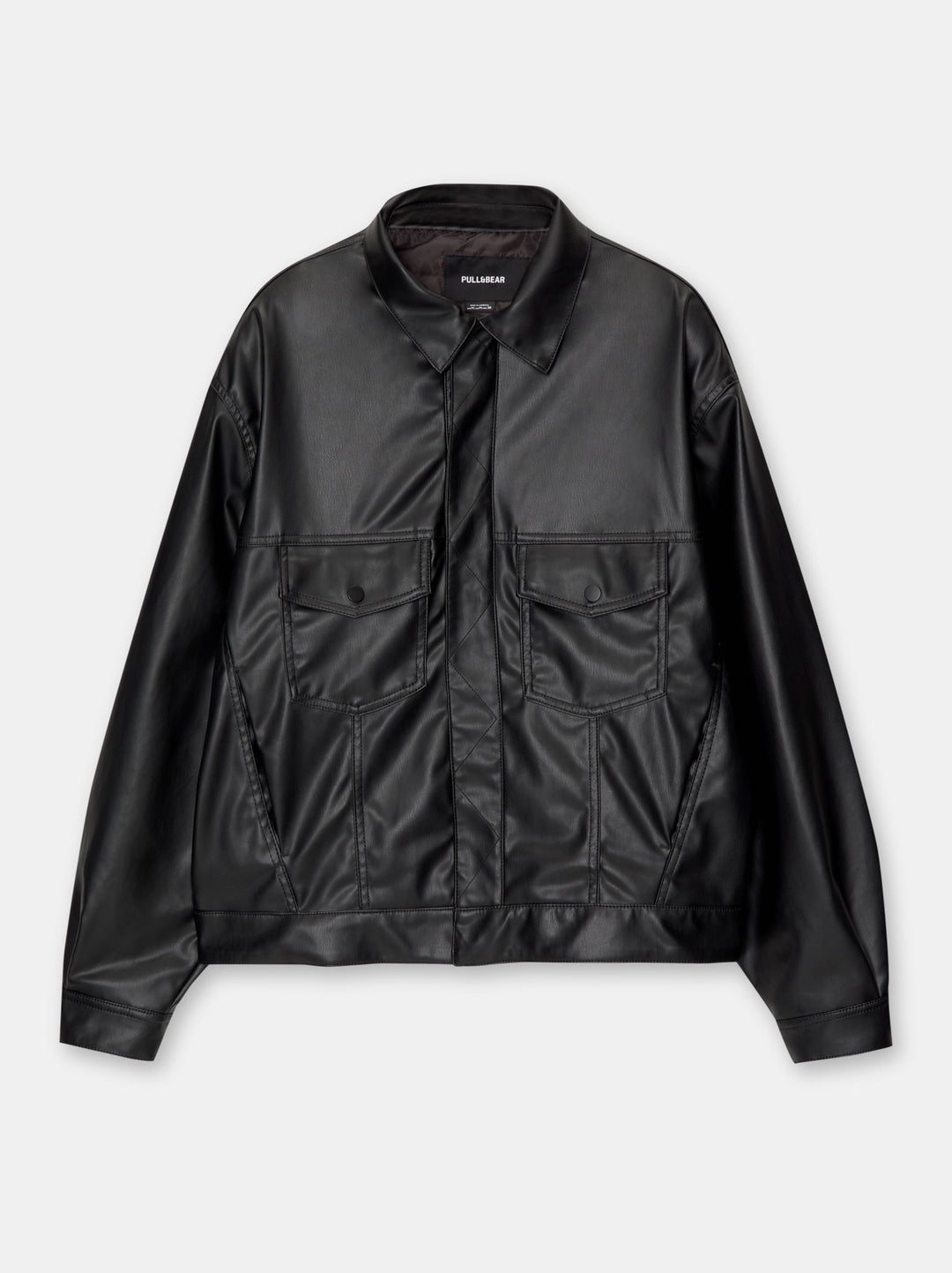 Moudda PULL & BEAR - Veste Simili Cuir Type Trucker Col Camisero - Tunisie 1