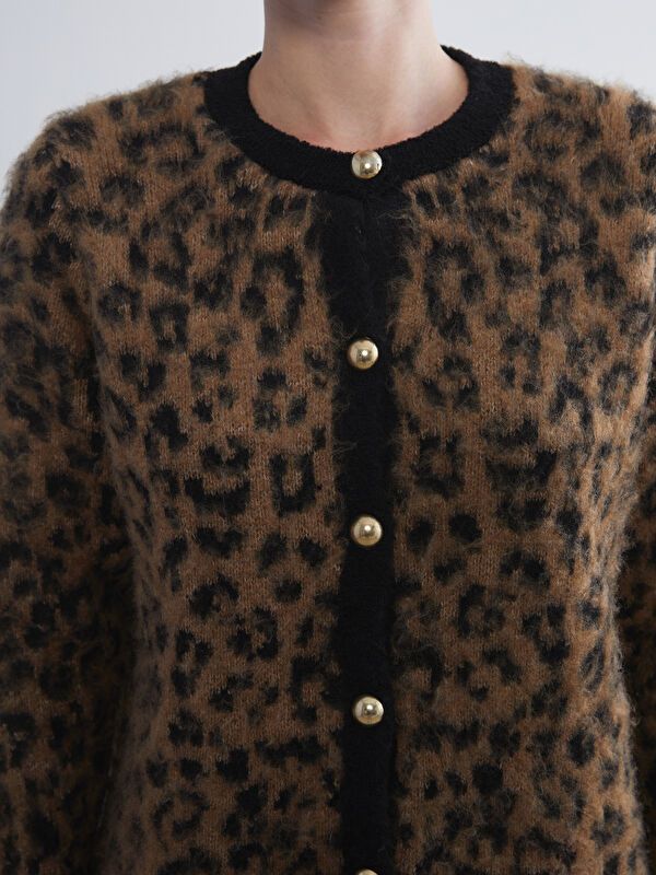 Moudda LC Waikiki - Cardigan tricot épais Femme Jacquard camel - Tunisie 3