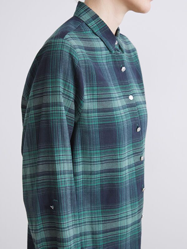 Moudda LC Waikiki - Chemise tissée manches longues Femme À carreaux verts - Tunisie 3