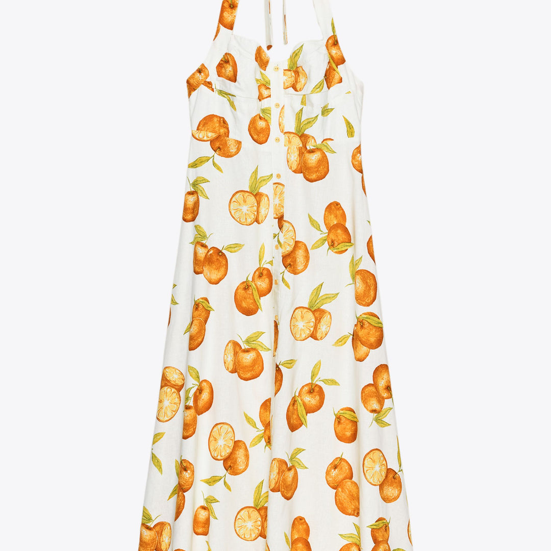 Moudda ZARA - Robe Midi Lin/Viscose - Orange & Col Altered - Tunisie 1