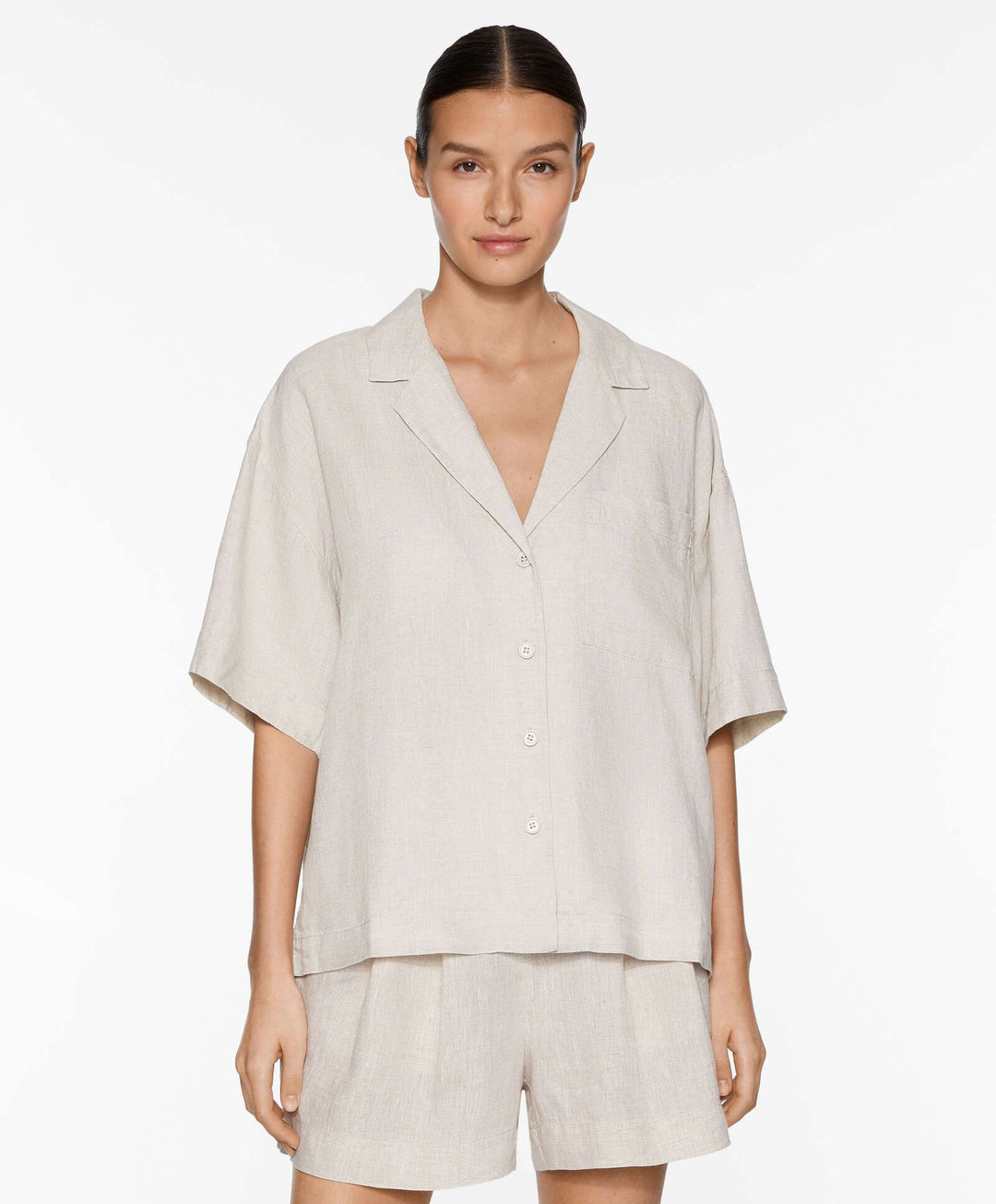 Moudda Oysho - Chemise 100% Lin à Revers - Tunisie 6
