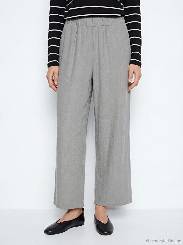 Moudda LC Waikiki - Pantalon léger en tissu pour Femme couleur Gris clair - Tunisie 2