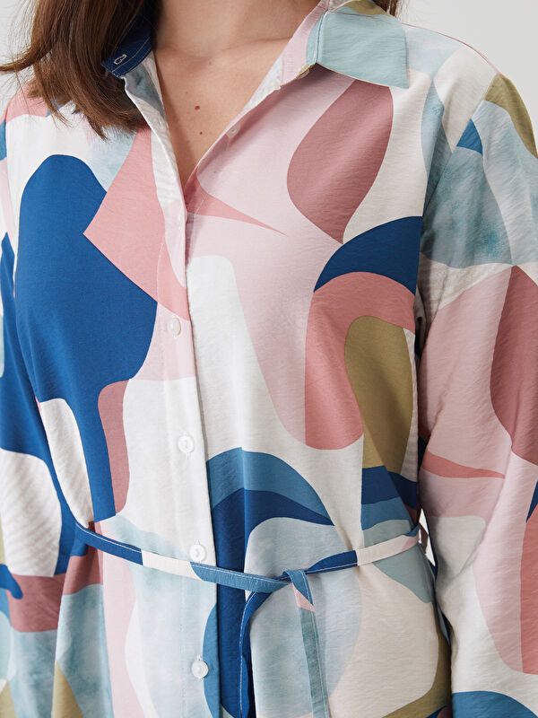 Moudda LC Waikiki - Robe tissée manches longues Femme Imprimé mélange - Tunisie 3