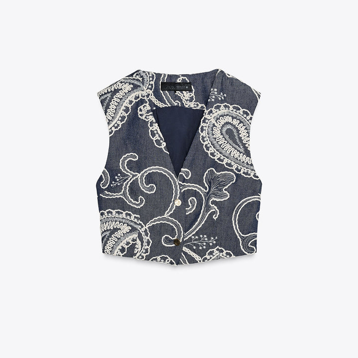 Moudda ZARA - Top Gilet - Broderie Pasley - Tunisie 1